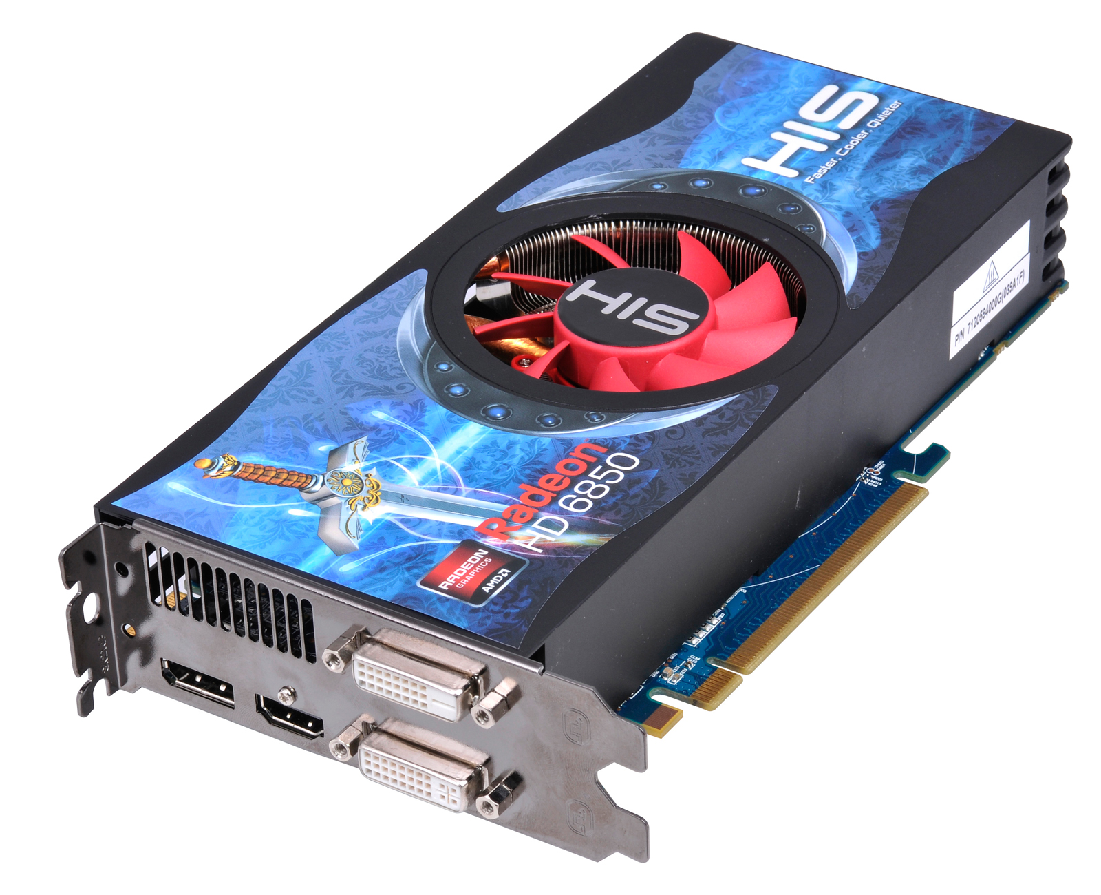 HIS 6850 Fan 1GB GDDR5 PCI E HDMI 2xDVI DP HD 6800 Series