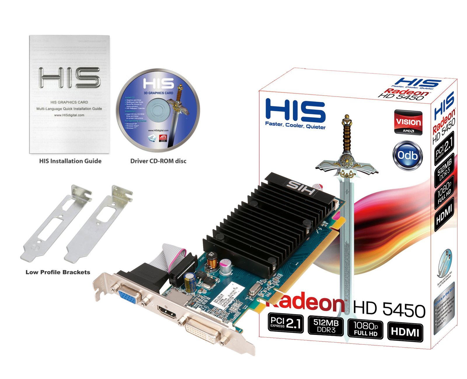 His 5450 Silence 512mb Ddr3 Pci E Dvi Hdmi Vga Hd 5400 Series Desktop Graphics Products His Graphic Cards