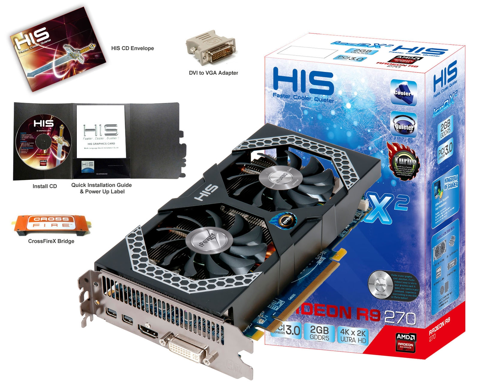 1 cặp HIS IceQ X2 RADEON R9 270 2Gb/DDR5/256Bit PCI 3.0 Fullbox bh 1/2017