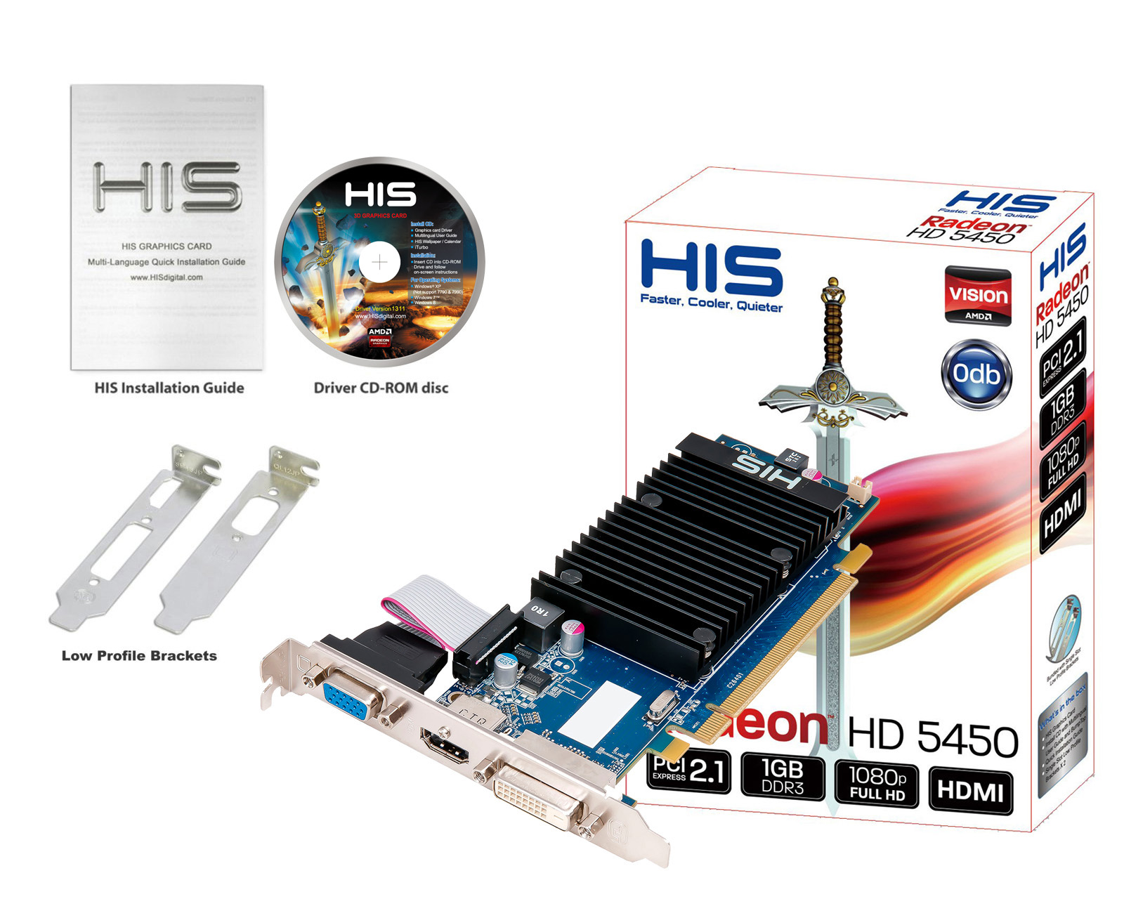 His 5450 Silence 1gb Ddr3 Pci E Dldvi D Hdmi Vga Hd 5400 Series Desktop Graphics Products His Graphic Cards