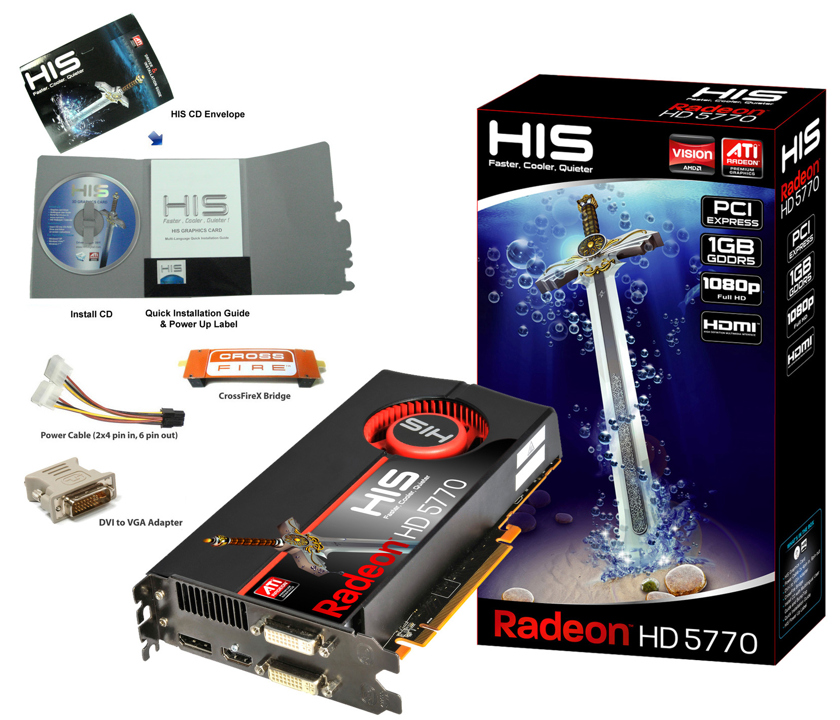 RADEON GPU 3台 ジャンク HD7770 HD5770