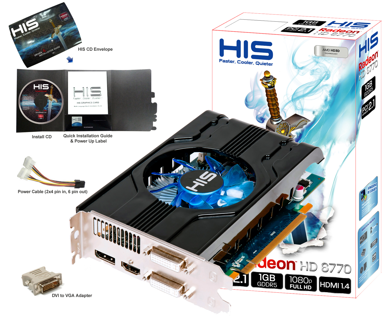 Vgafor – Carte Graphique Amd Ati Hd6700, 1 Go/1024 Mo, Processeur